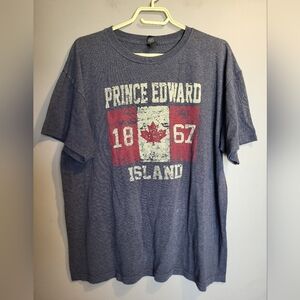 Gray Graphic T-Shirt, PEI Canada, Size Large